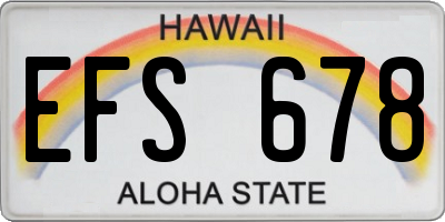 HI license plate EFS678