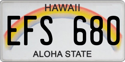 HI license plate EFS680