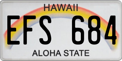 HI license plate EFS684