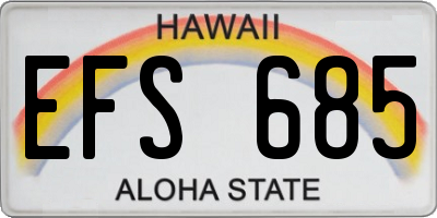 HI license plate EFS685