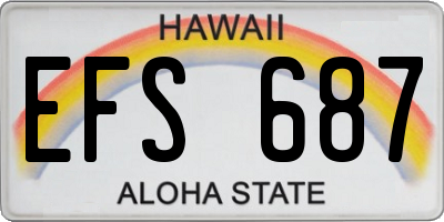 HI license plate EFS687