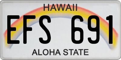 HI license plate EFS691