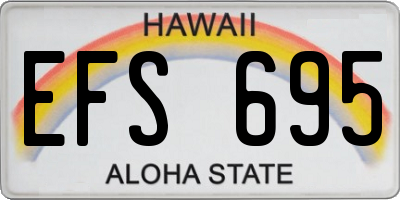 HI license plate EFS695