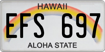 HI license plate EFS697