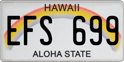 HI license plate EFS699