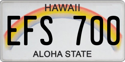 HI license plate EFS700