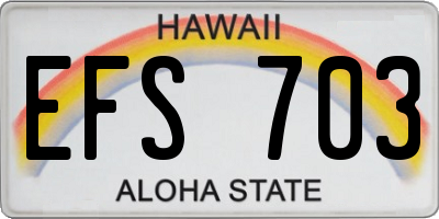 HI license plate EFS703