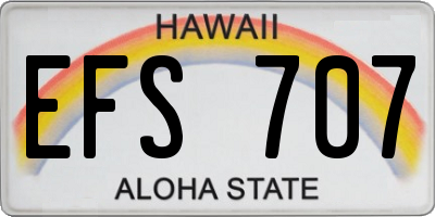 HI license plate EFS707
