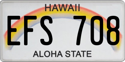 HI license plate EFS708