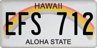 HI license plate EFS712