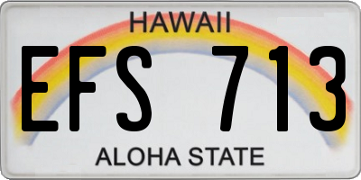 HI license plate EFS713
