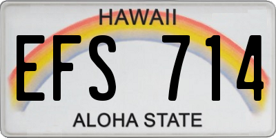 HI license plate EFS714