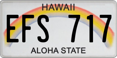 HI license plate EFS717