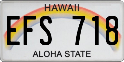 HI license plate EFS718