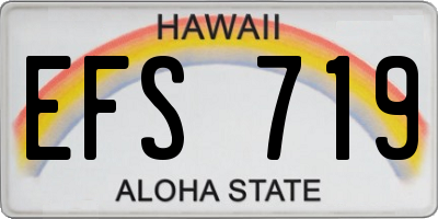 HI license plate EFS719