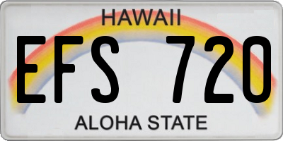HI license plate EFS720
