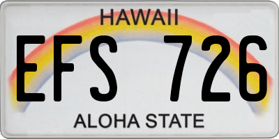 HI license plate EFS726