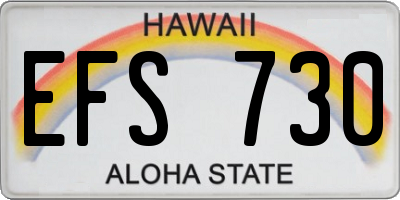 HI license plate EFS730