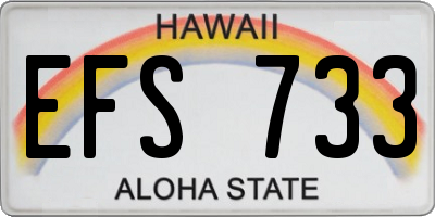 HI license plate EFS733