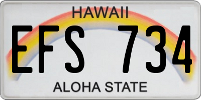 HI license plate EFS734