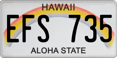HI license plate EFS735