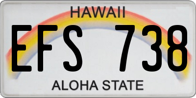 HI license plate EFS738