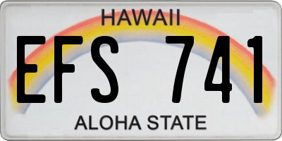 HI license plate EFS741
