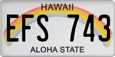 HI license plate EFS743