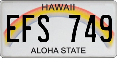 HI license plate EFS749