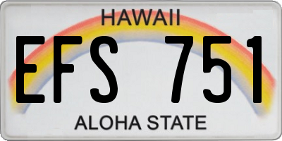 HI license plate EFS751