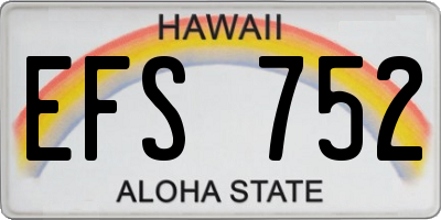 HI license plate EFS752