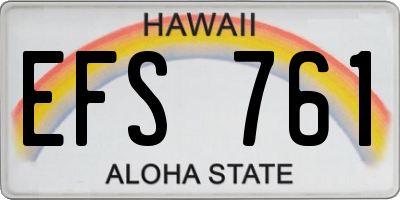 HI license plate EFS761