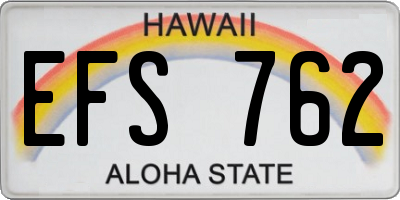HI license plate EFS762