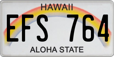 HI license plate EFS764
