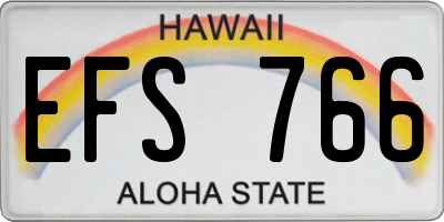 HI license plate EFS766