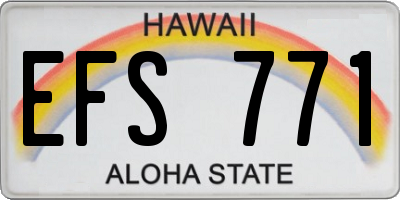 HI license plate EFS771