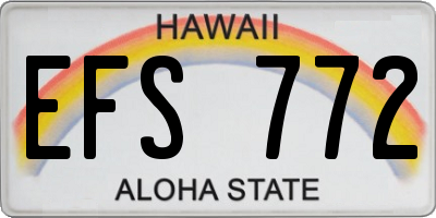 HI license plate EFS772