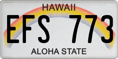 HI license plate EFS773