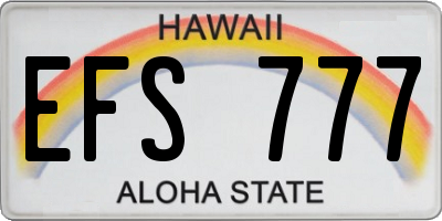 HI license plate EFS777