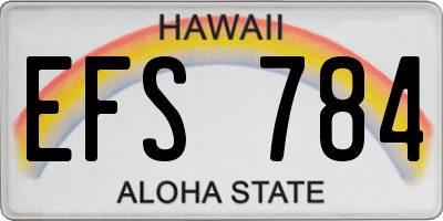 HI license plate EFS784