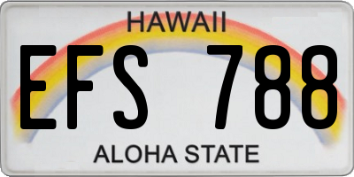 HI license plate EFS788
