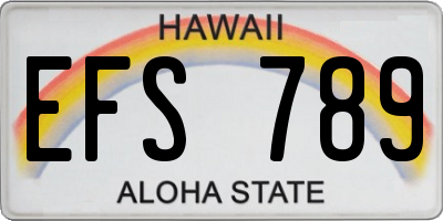HI license plate EFS789
