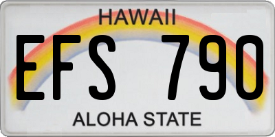 HI license plate EFS790