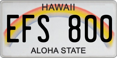HI license plate EFS800