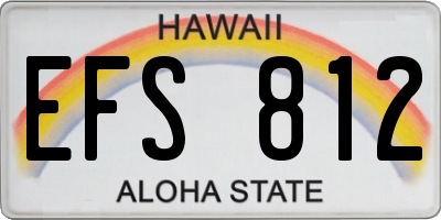 HI license plate EFS812