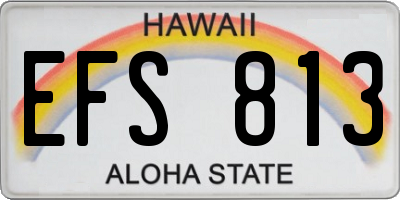 HI license plate EFS813