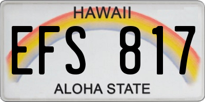 HI license plate EFS817