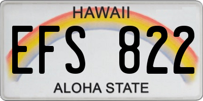 HI license plate EFS822