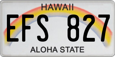 HI license plate EFS827