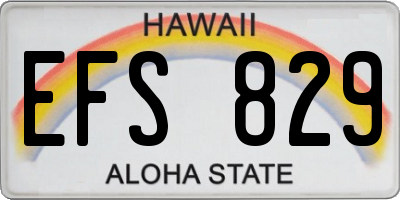 HI license plate EFS829